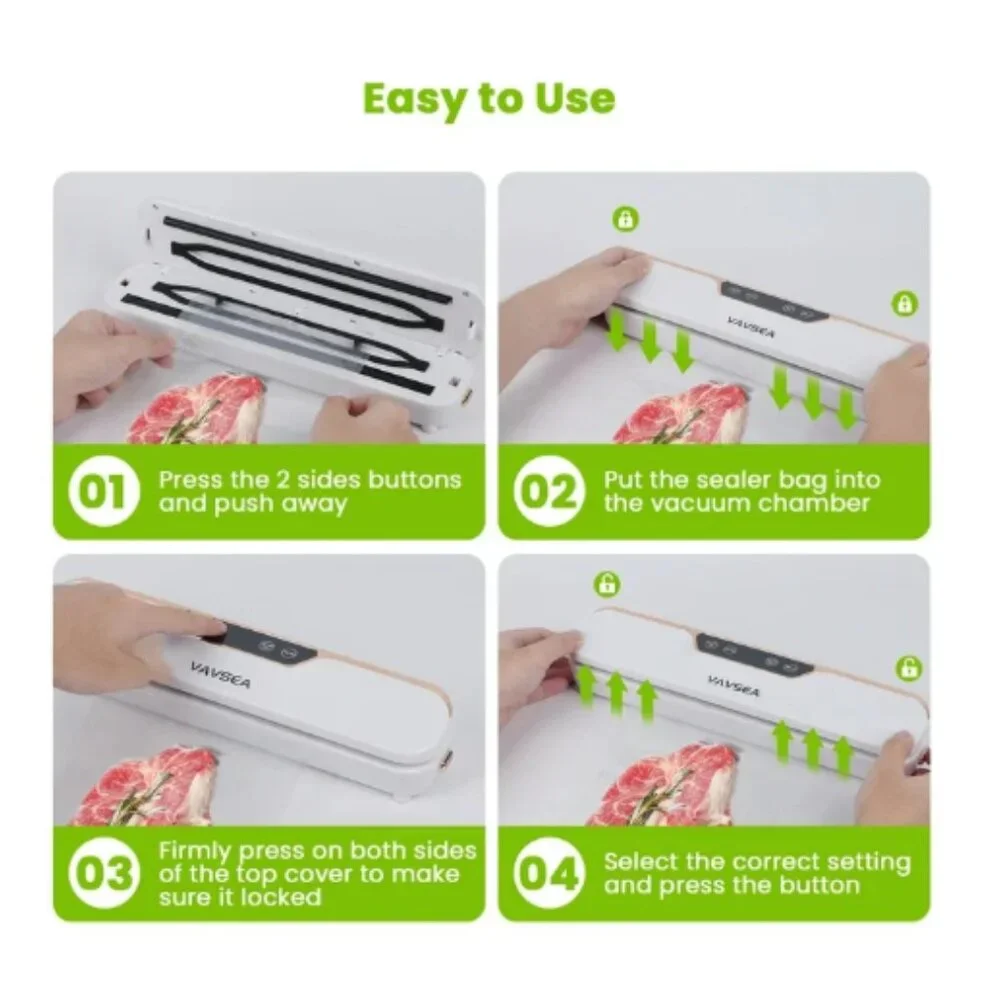 VAVSEA Food 62 Kpa Vacuum Sealer with 4 Modes - New